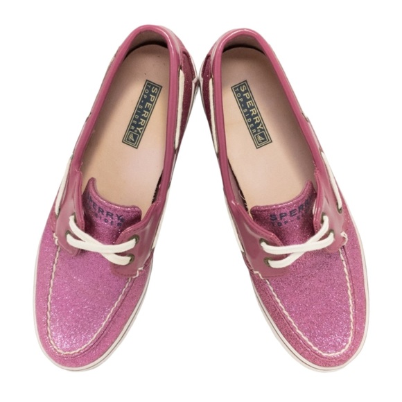 Sperry Top-Siders Pink Glitter Boat Shoes Women’s Size 8.5 - Picture 6 of 8